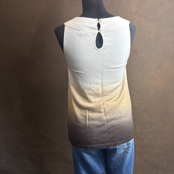 New York & Company Women’s Small Sleeveless Knit Tank Top Gradient Ombre Brown - Picture 3 of 8